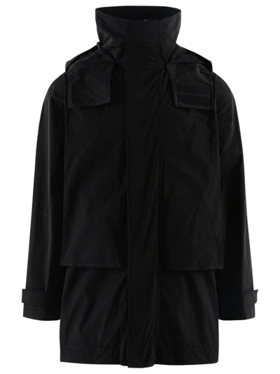 Shop Dsquared2 Black Moto Puffer Coat