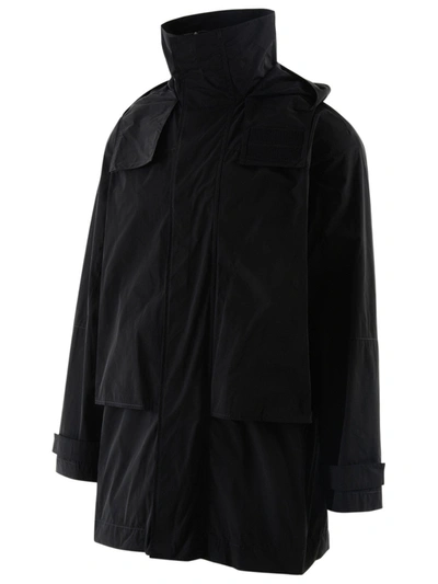 Shop Dsquared2 Black Moto Puffer Coat