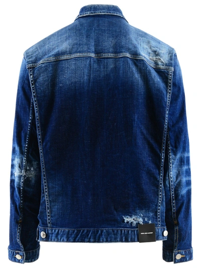 Shop Dsquared2 Blue Over Denim Jacket In Navy