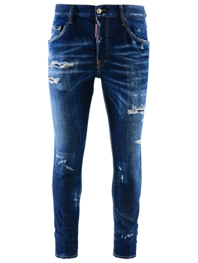 Shop Dsquared2 Blue Skater Jeans In Navy