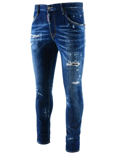 Shop Dsquared2 Blue Skater Jeans In Navy