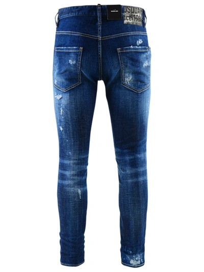 Shop Dsquared2 Blue Skater Jeans In Navy