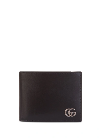 Shop Gucci Gg Marmont Leather Bi-fold Wallet In Nero