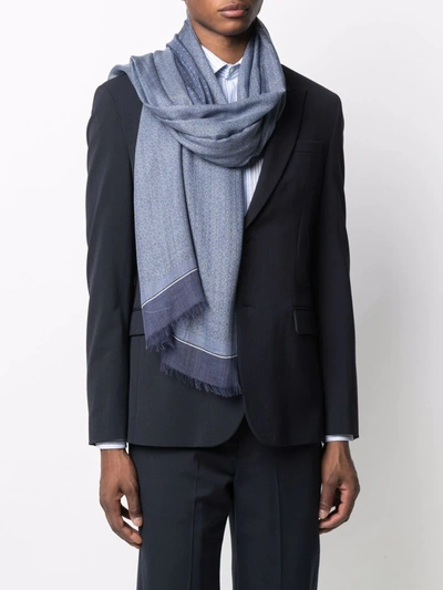 Shop Gucci Lightweight Fringed Scarf In Nero