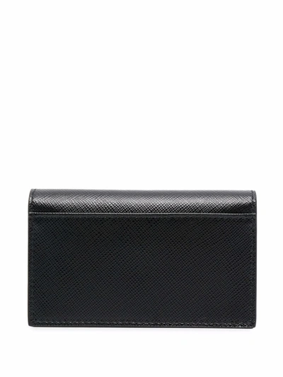 Shop Prada Logo Plaque Cardholder In Nero