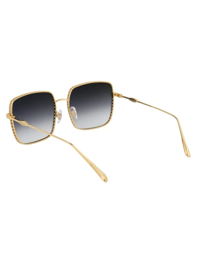 Shop Chopard Eyewear Oversized Crystal Detail Sunglasses In Gold