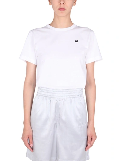 Shop Helmut Lang Cropped Logo T In White