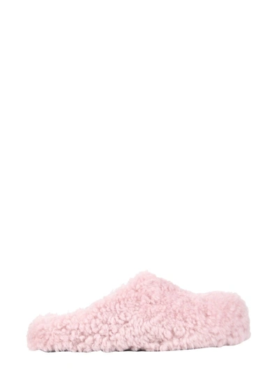Shop Marni Shearling Slippers In Pink