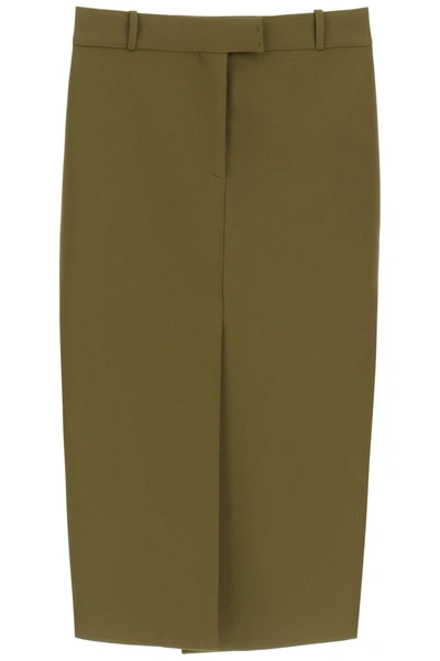 Shop Attico The  Midi Fitted Skirt In Green