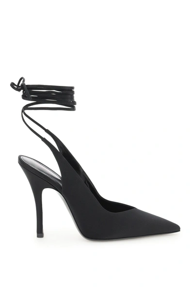 Shop Attico The  Slingback Ankle Strapped Pumps In Black