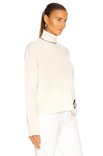 Shop Moncler Turtleneck Sweater In White