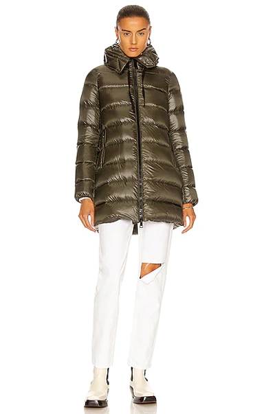 Shop Moncler Suyen Long Parka In Military