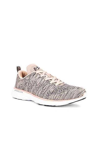 Apl Athletic Propulsion Labs Techloom Pro Knit Running Shoe In Rose Dust  Navy & Melange