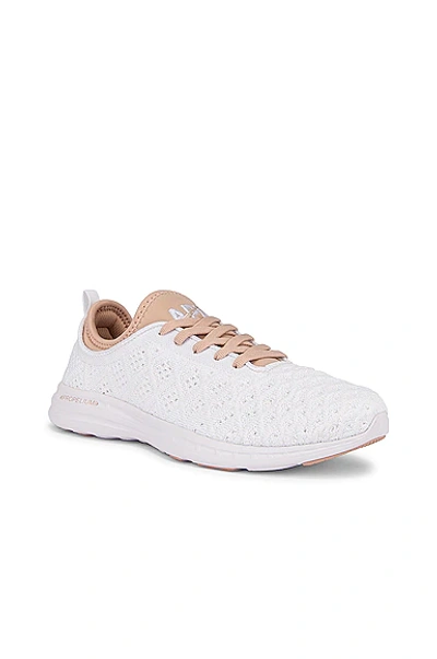 Shop Apl Athletic Propulsion Labs Techloom Phantom In White & Rose Dust