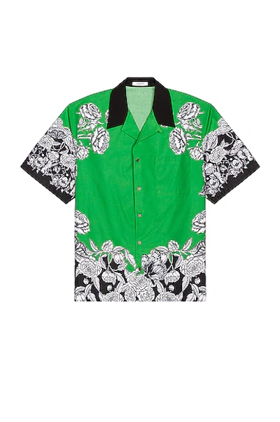 Shop Valentino Short Sleeve Shirt In Green