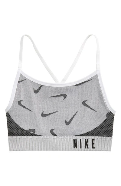 Shop Nike Kids' Seamless Sports Bra In White/ Black