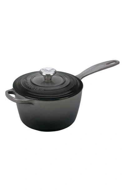 Shop Le Creuset Signature 2.25-quart Enameled Cast Iron Saucepan In Oyster