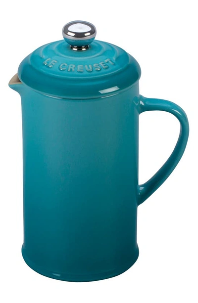 Shop Le Creuset Stoneware French Press In Caribbean