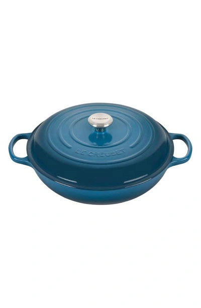 Le Creuset Signature 3.5-quart Enameled Cast Iron Braiser In Deep Teal