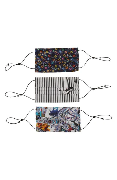 Shop Robert Graham Music 3-pack Assorted Adult Pleated Face Masks In Multi