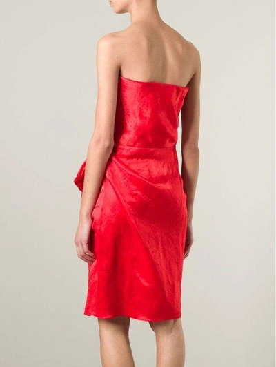 Shop Lanvin Bow Detail Strapless Dress