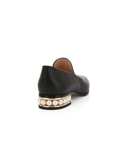 Shop Nicholas Kirkwood Women's Casati Faux Pearl Leather Loafers In Black