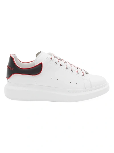 Shop Alexander Mcqueen Oversized Leather Platform Sneakers In White Black Lust Red