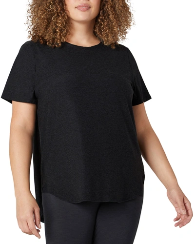 Shop Beyond Yoga Plus Size On The Down Low Active Tee In Darkest Night