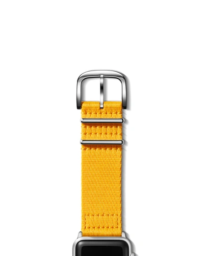 Shop Shinola Men's 24mm Nylon Strap For Apple Watch In Yellow