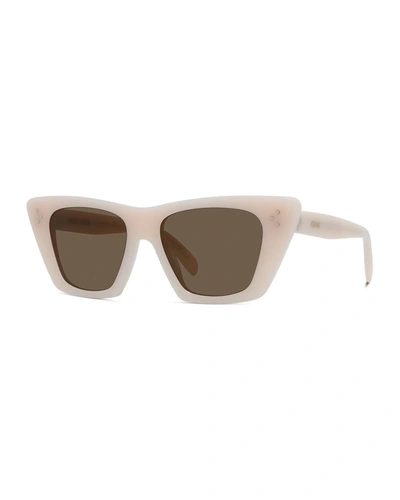 Shop Celine Acetate Butterfly Sunglasses In 72e Lt Pink Brown