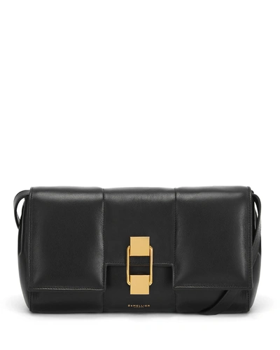 Shop Demellier Alexandria Padded Leather Crossbody Bag In Black Smooth