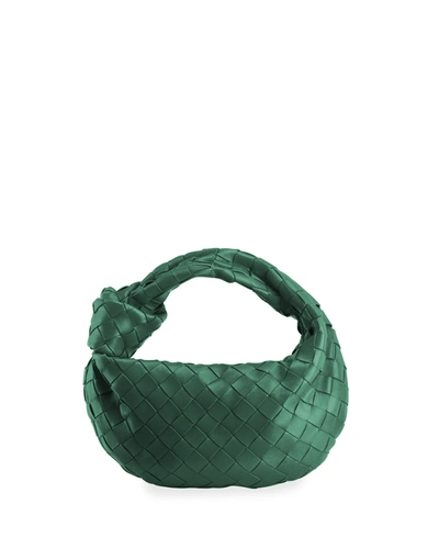 Shop Bottega Veneta Jodie Mini Intrecciato Knot Hobo Bag In Raintree