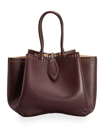 Shop Alaïa Angele 25 Calf Leather Top-handle Bag In Almandite
