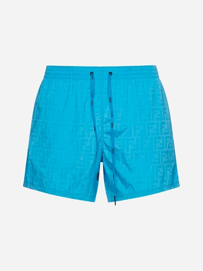 Shop Fendi Ff Logo Swim Shorts