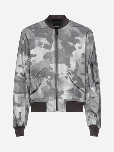 Shop Dolce & Gabbana Camouflage Cotton Bomber Jacket