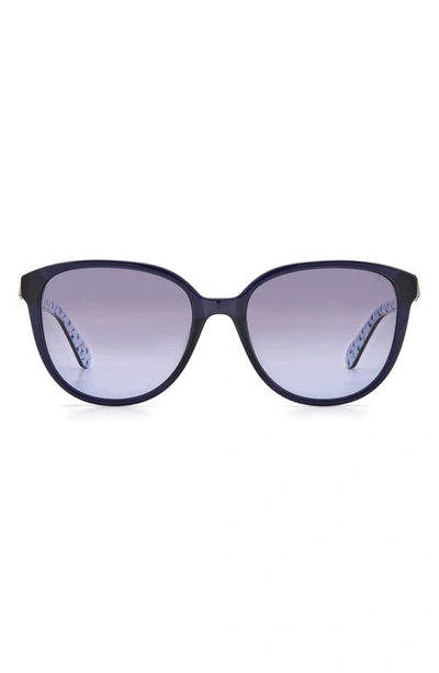 Shop Kate Spade Saturday 54mm Vienne Gradient Polarized Cat Eye Sunglasses In Blue / Grey Shaded Blu