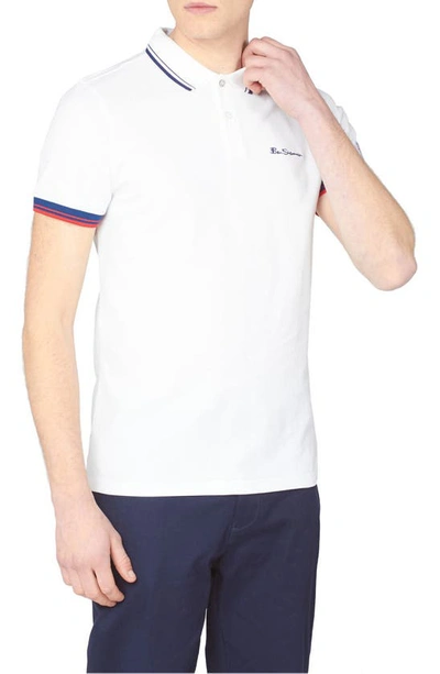 Shop Ben Sherman Team Gb Signature Polo Shirt In White