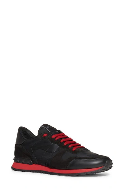 Shop Valentino Rockrunner Tonal Camo Low Top Sneaker In Black