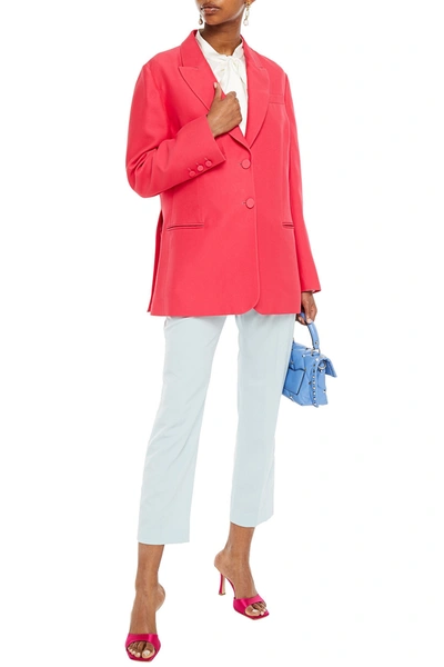 Shop Valentino Silk And Wool-blend Crepe Blazer In Bright Pink