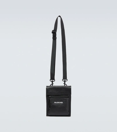 Balenciaga Explorer Leather Pouch In Black | ModeSens