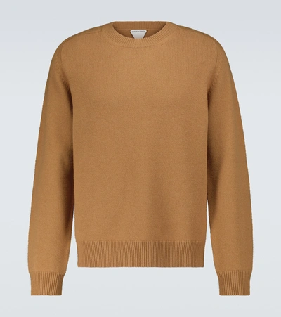 Shop Bottega Veneta Regular-fit Wool Sweater In Beige