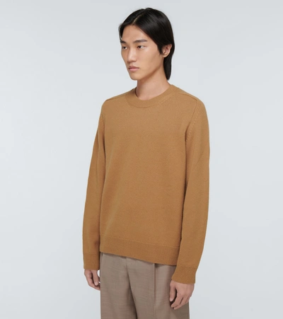 Shop Bottega Veneta Regular-fit Wool Sweater In Beige