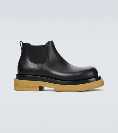 Shop Bottega Veneta Leather Chelsea Boots In Black