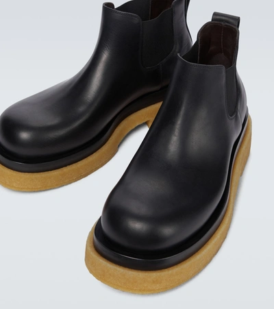 Shop Bottega Veneta Leather Chelsea Boots In Black