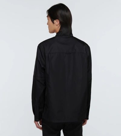 Prada Pockets-detail Re-nylon Shirt In Black
