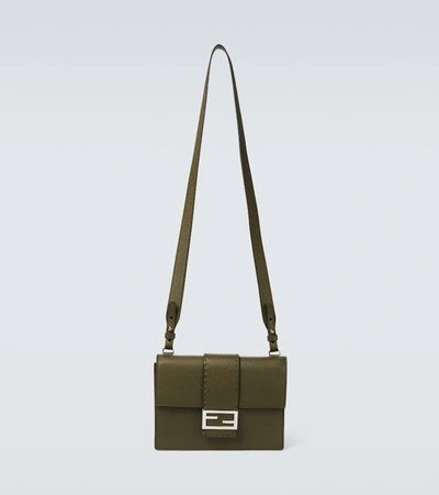 Shop Fendi Flat Baguette Bag In Green