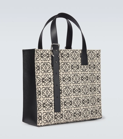 Shop Loewe Buckle Anagram Tote Bag In White