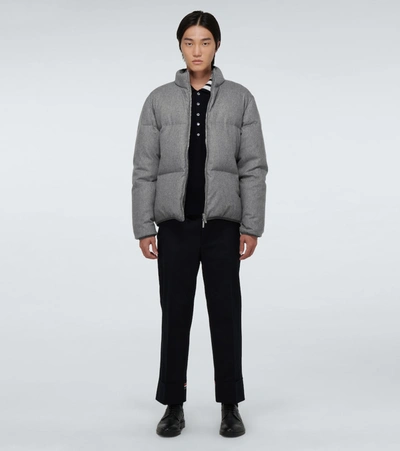 Shop Thom Browne Reversible Zipped Jacket In Grey
