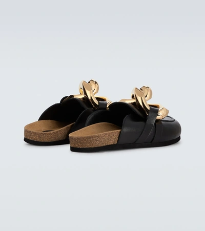 Jw Anderson Chain-detail Leather Mules In Black