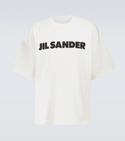 Shop Jil Sander Logo Short-sleeved Cotton T-shirt In White